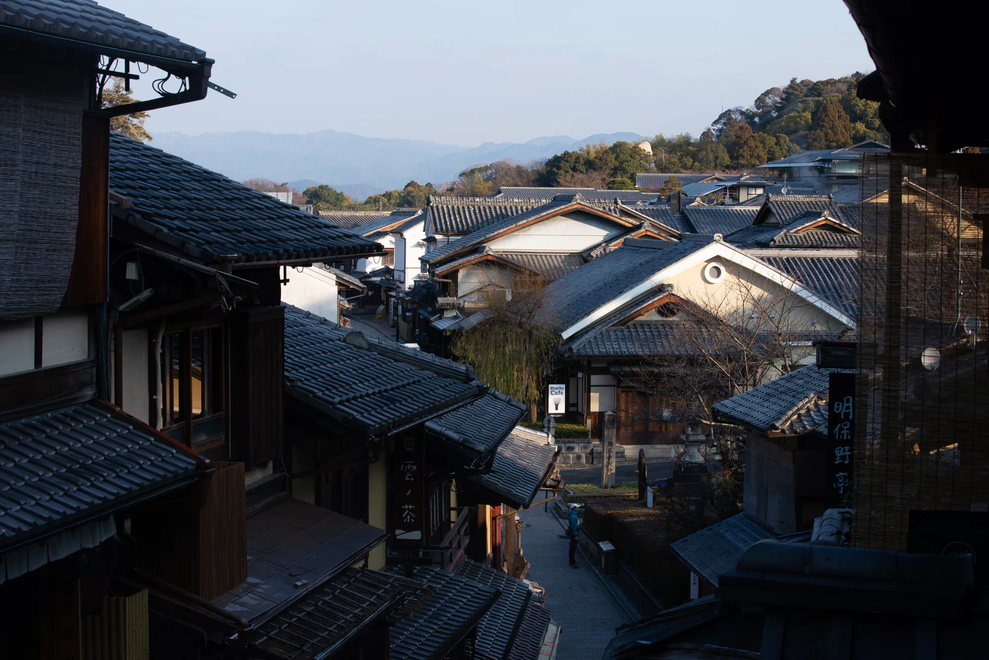 overlooking a japanese street